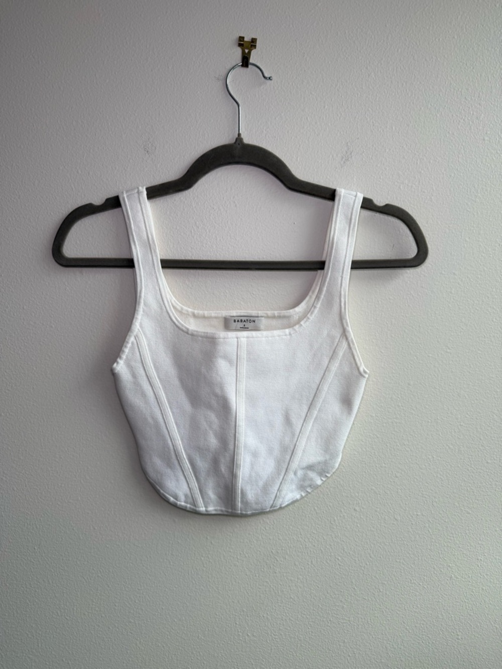Aritzia Babaton Sculpt Knit Bustier Tank in White
